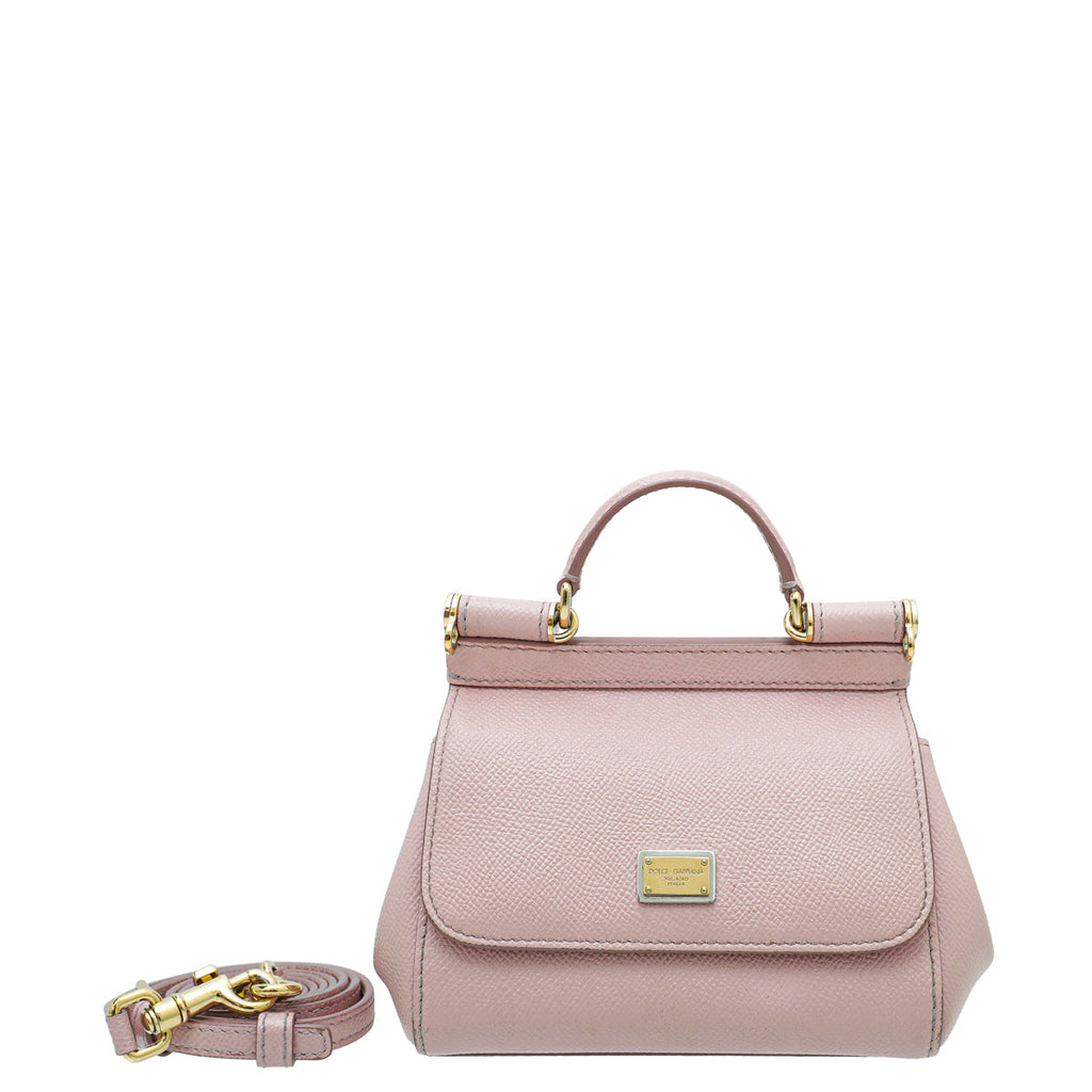 Dolce & Gabbana Light Pink Dauphine Sicily Micro Bag
