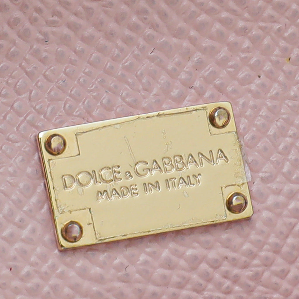 Dolce & Gabbana Light Pink Dauphine Sicily Micro Bag