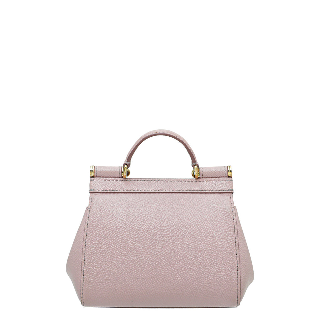 Dolce & Gabbana Light Pink Dauphine Sicily Micro Bag