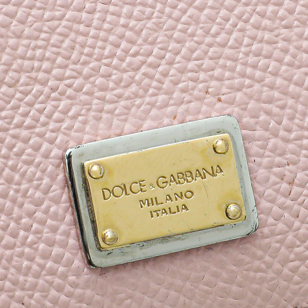 Dolce & Gabbana Light Pink Dauphine Sicily Micro Bag