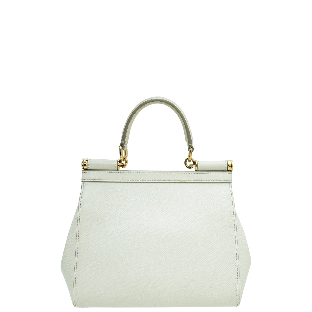 Dolce & Gabbana White Dauphine Sicily Small Flap Bag
