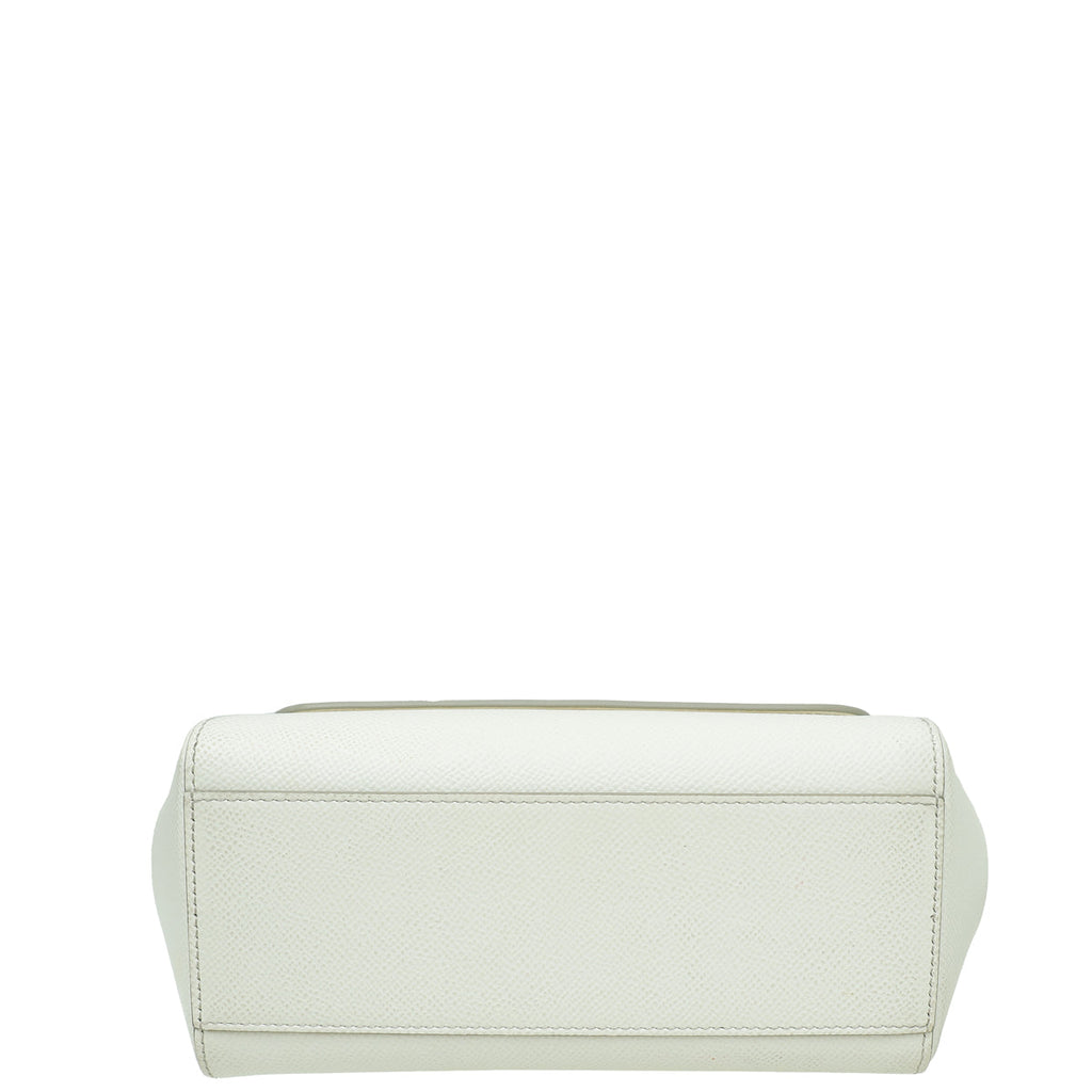 Dolce & Gabbana White Dauphine Sicily Small Flap Bag