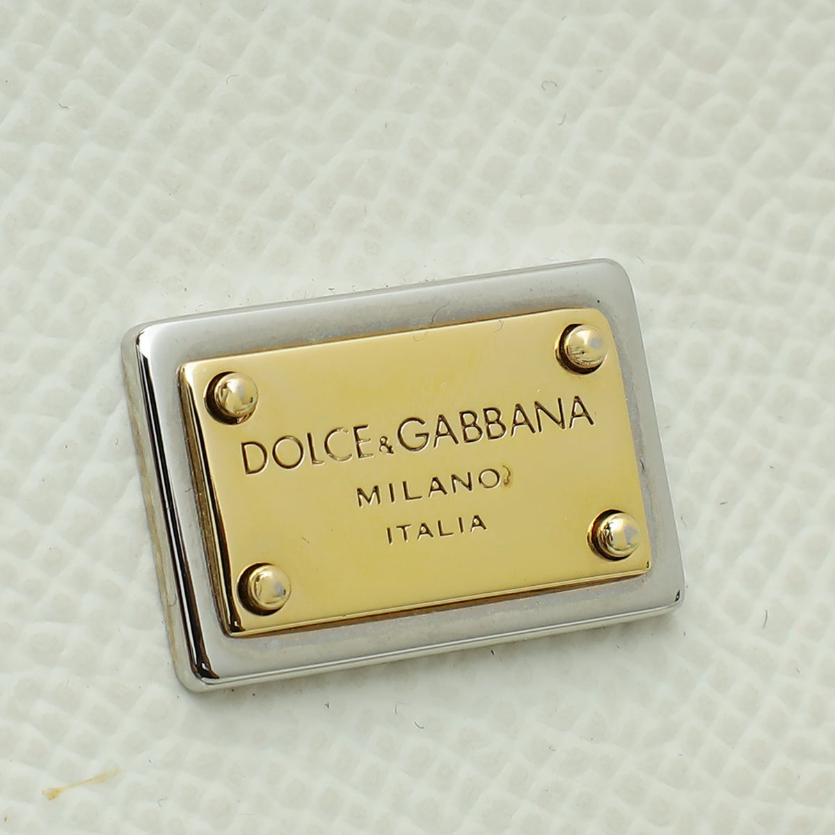 Dolce & Gabbana White Dauphine Sicily Small Flap Bag