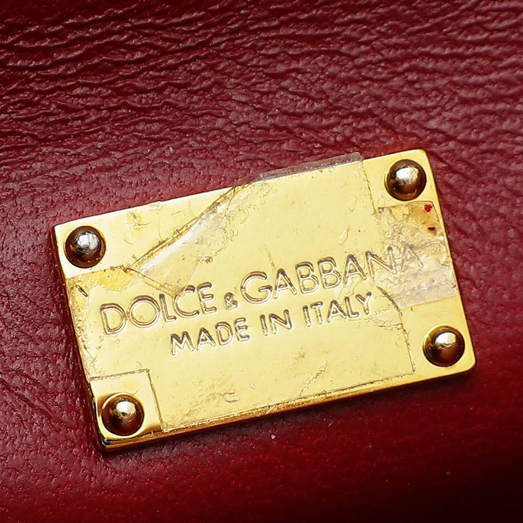 Dolce & Gabbana Black Lucia Bird Applique Embroidered Shoulder Bag