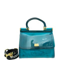 Dolce & Gabbana Teal PVC Rubber Sicily Flap Bag