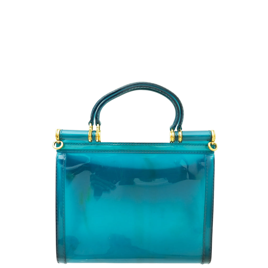 Dolce & Gabbana Teal PVC Rubber Sicily Flap Bag