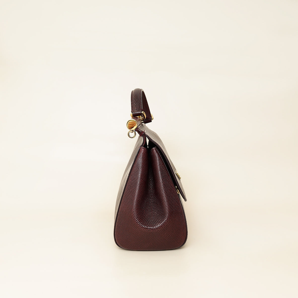 Dolce & Gabbana Bordeaux Lizard Embossed Sicily Medium Bag