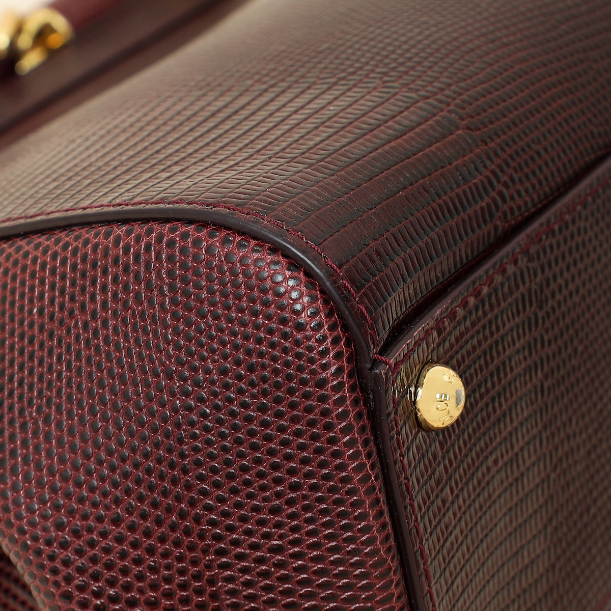 Dolce & Gabbana Bordeaux Lizard Embossed Sicily Medium Bag