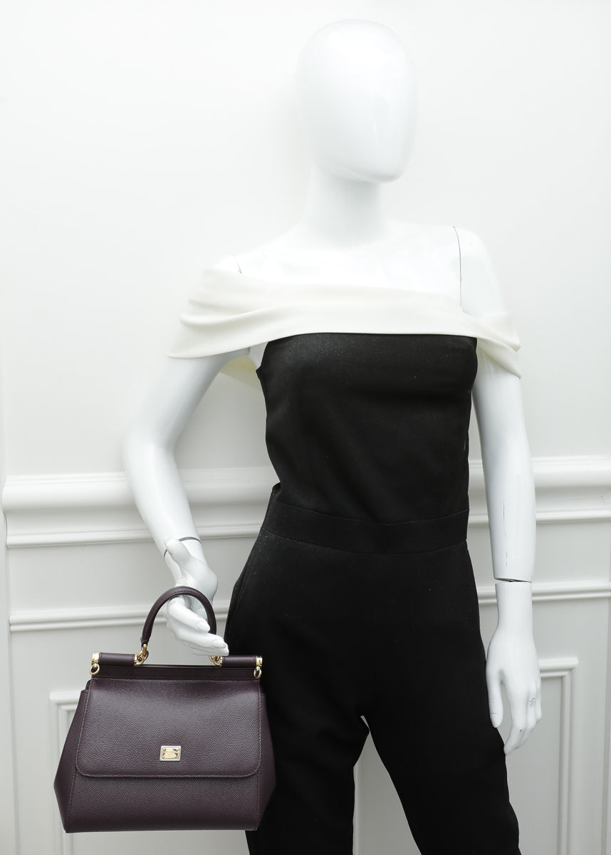 Dolce & Gabbana Aubergine Sicily Small Bag