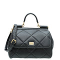Dolce & Gabbana Black Quilted Sicily Medium Bag