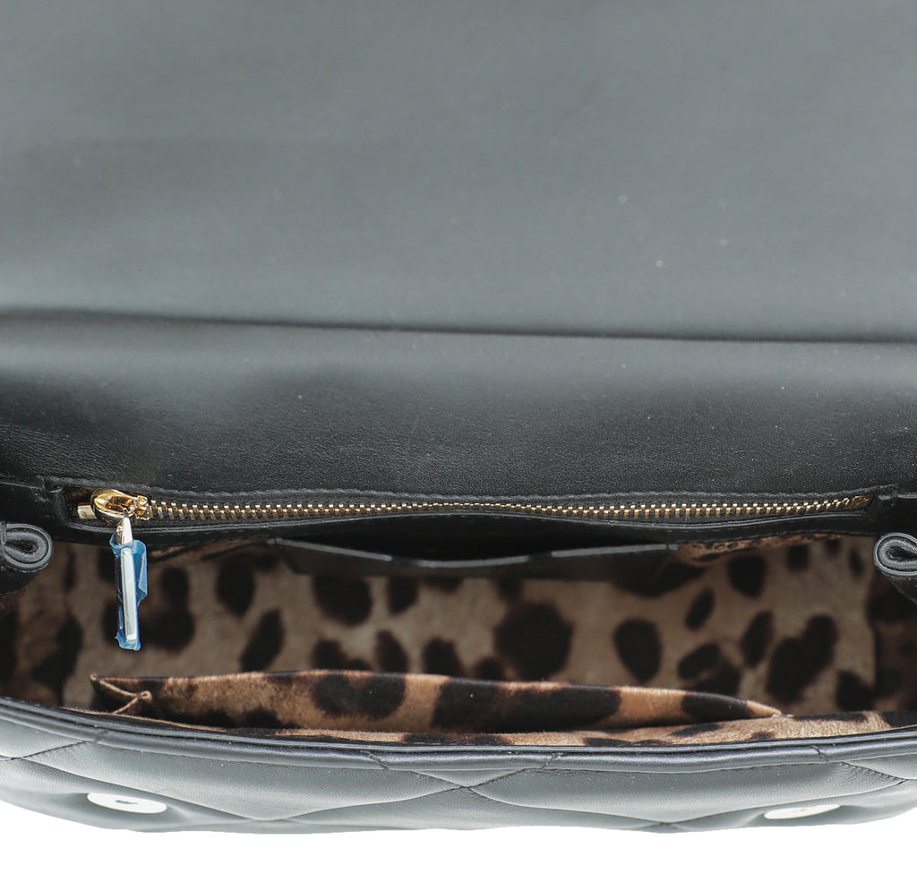 Dolce & Gabbana Black Quilted Sicily Medium Bag