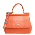 Dolce & Gabbana Orange Iguana Print Sicily Small Chain Bag