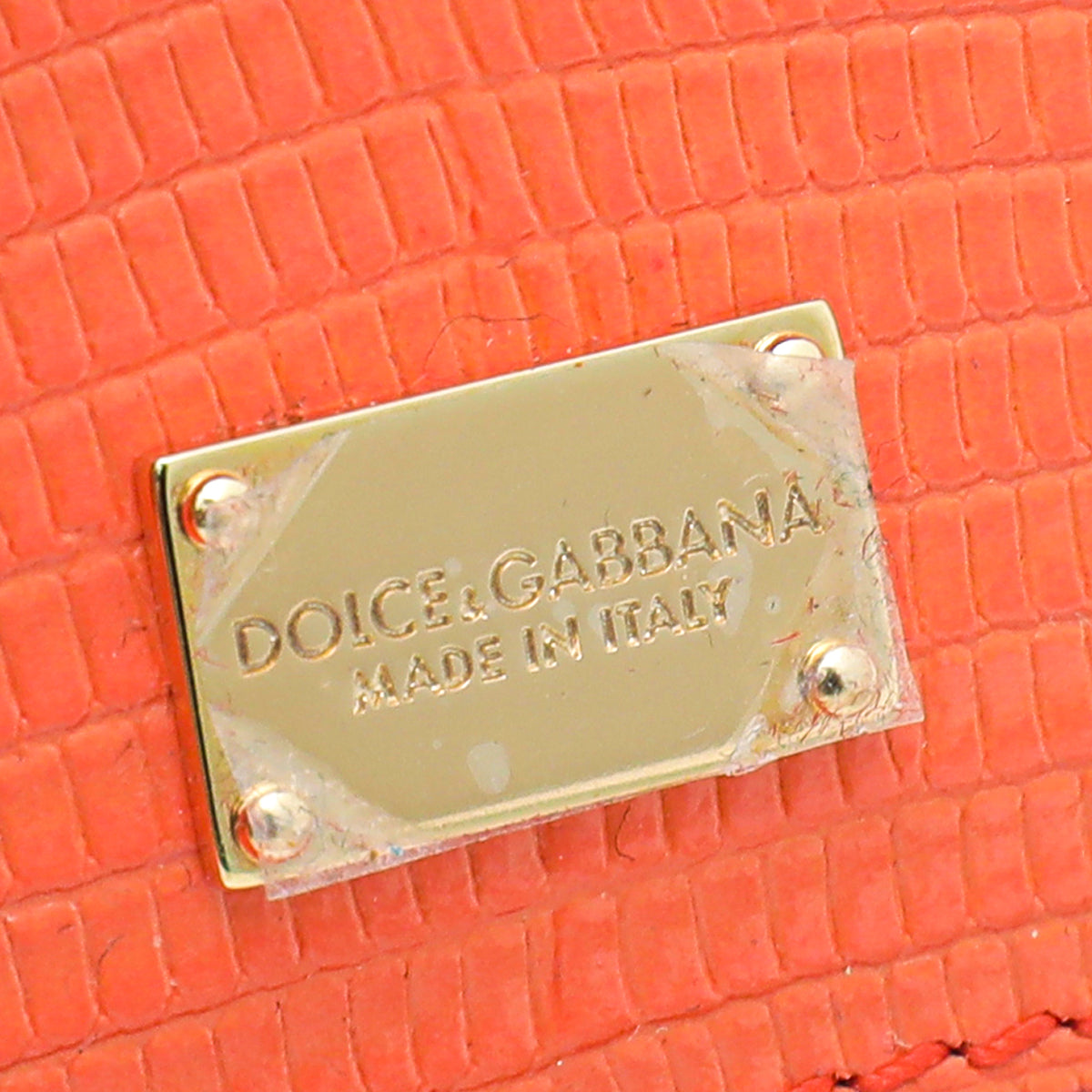 Dolce & Gabbana Orange Iguana Print Sicily Small Chain Bag