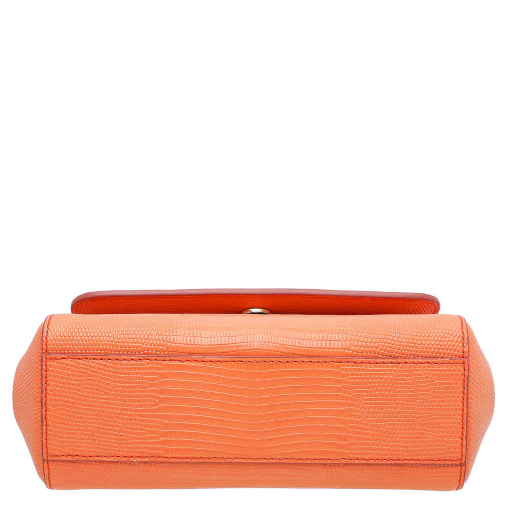 Dolce & Gabbana Orange Iguana Print Sicily Small Chain Bag