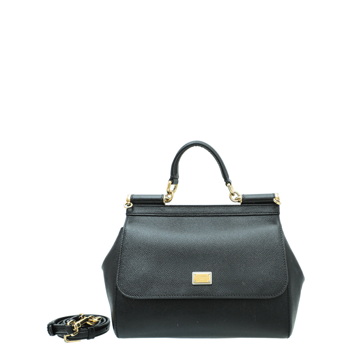 Dolce & Gabbana Black Dauphine Sicily Medium Bag