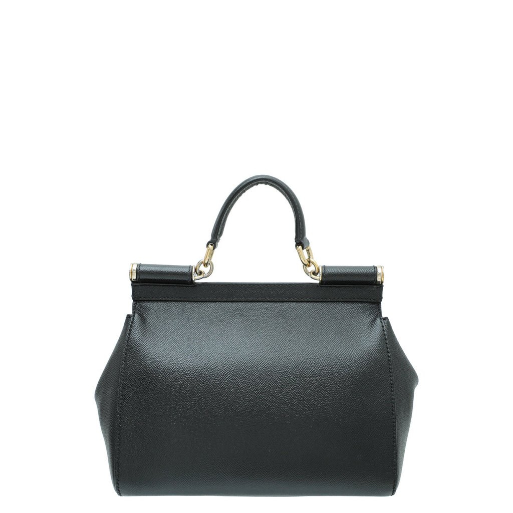 Dolce & Gabbana Black Dauphine Sicily Medium Bag