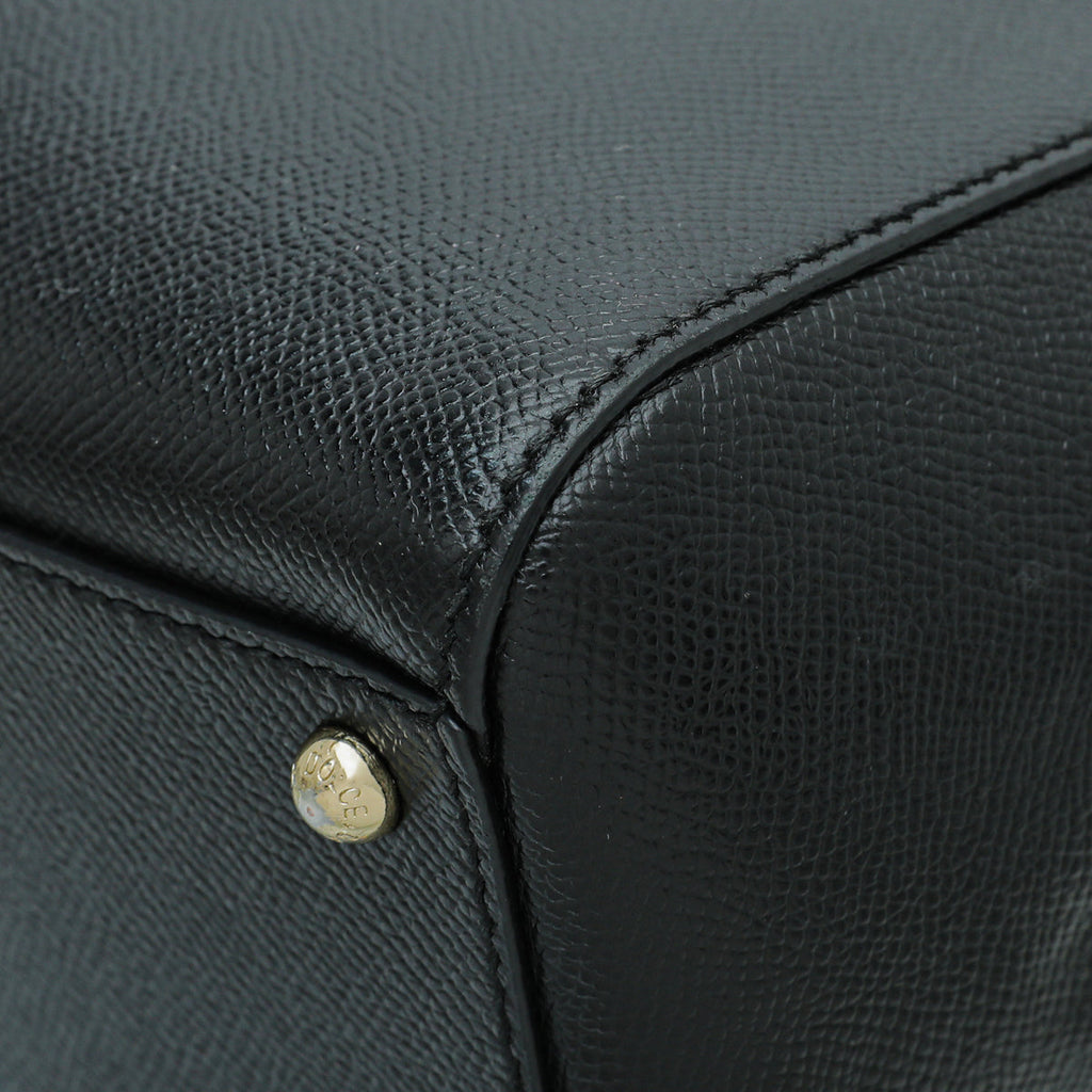 Dolce & Gabbana Black Dauphine Sicily Medium Bag