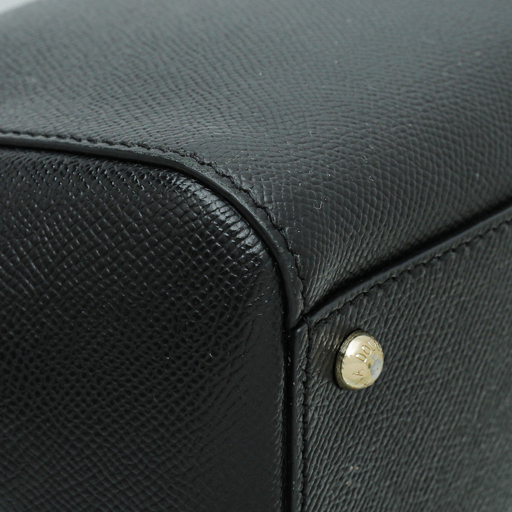 Dolce & Gabbana Black Dauphine Sicily Medium Bag