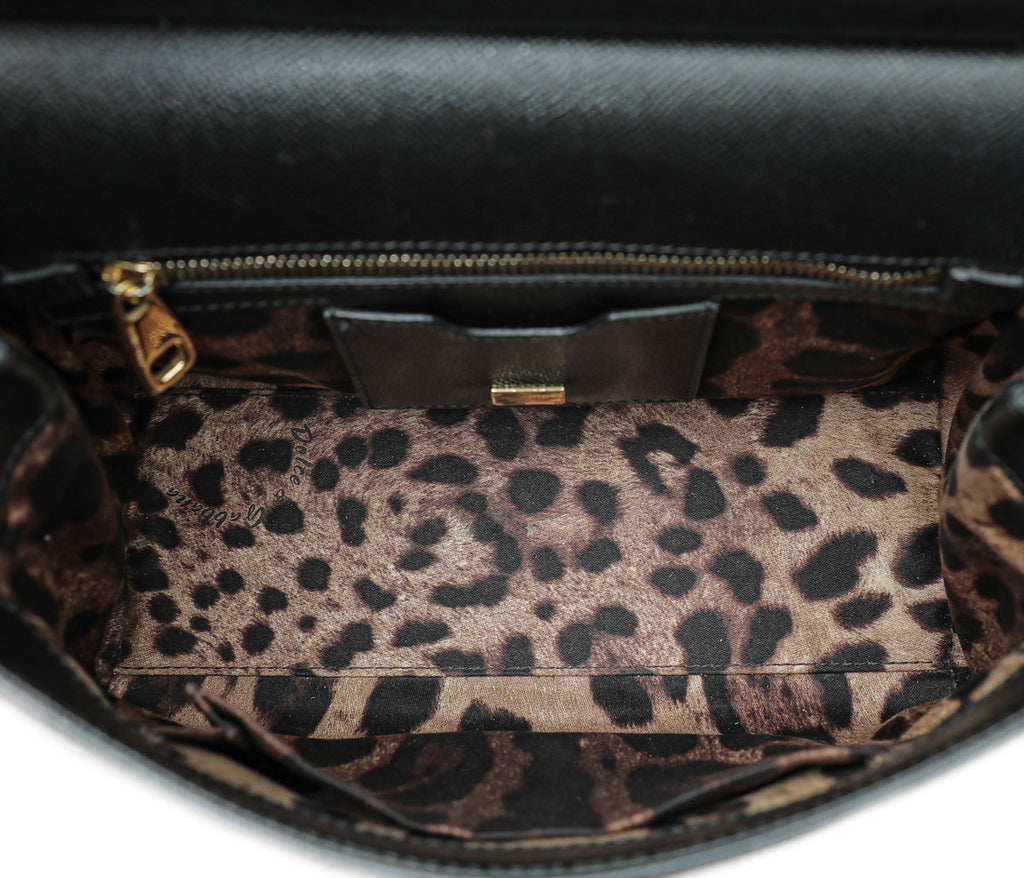 Dolce & Gabbana Black Dauphine Sicily Medium Bag