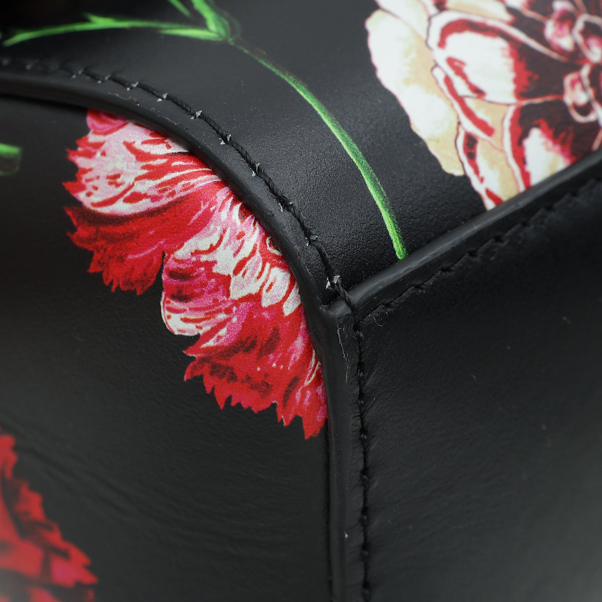 Dolce & Gabbana Black Multicolor DG Floral Print Top Handle Bag
