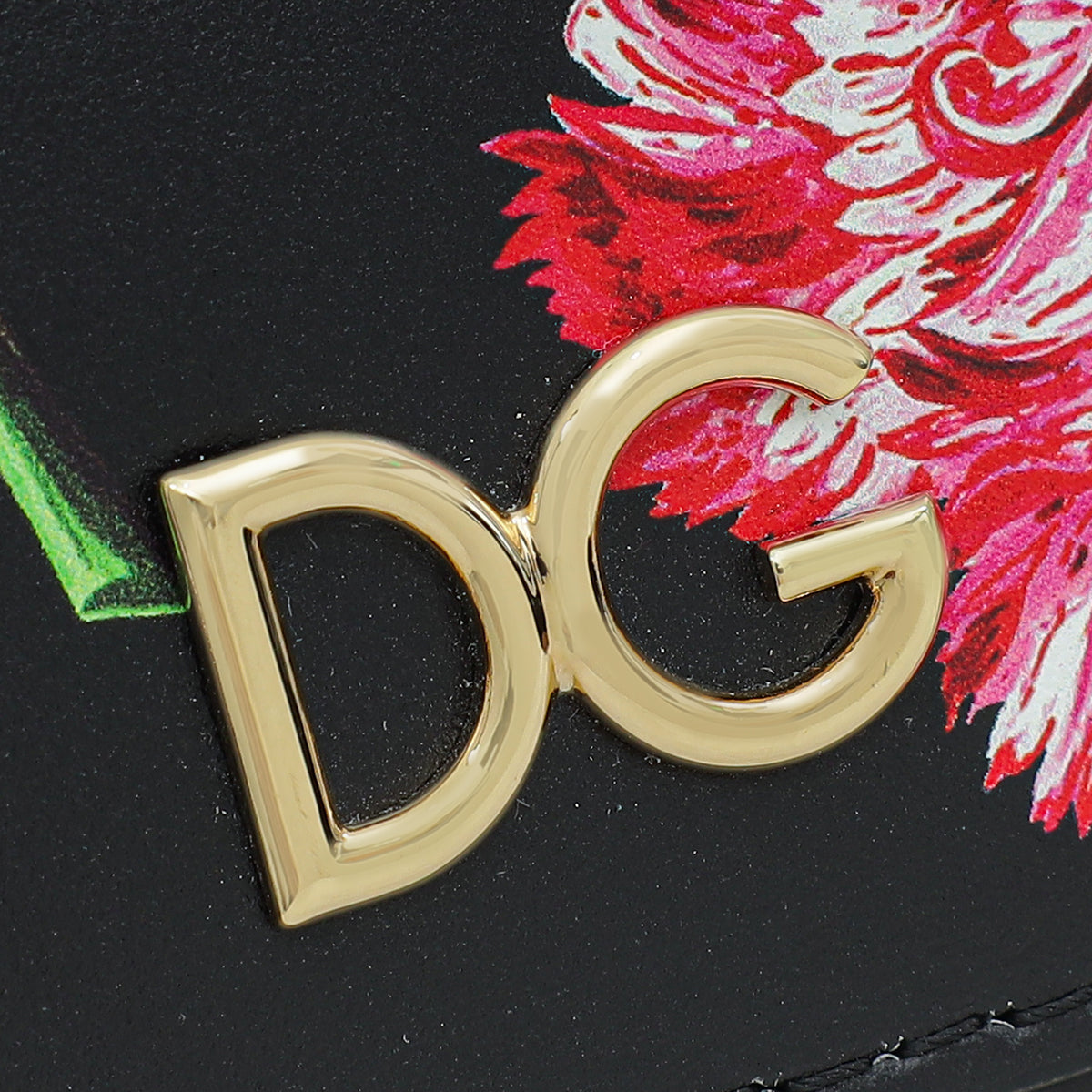 Dolce & Gabbana Black Multicolor DG Floral Print Top Handle Bag