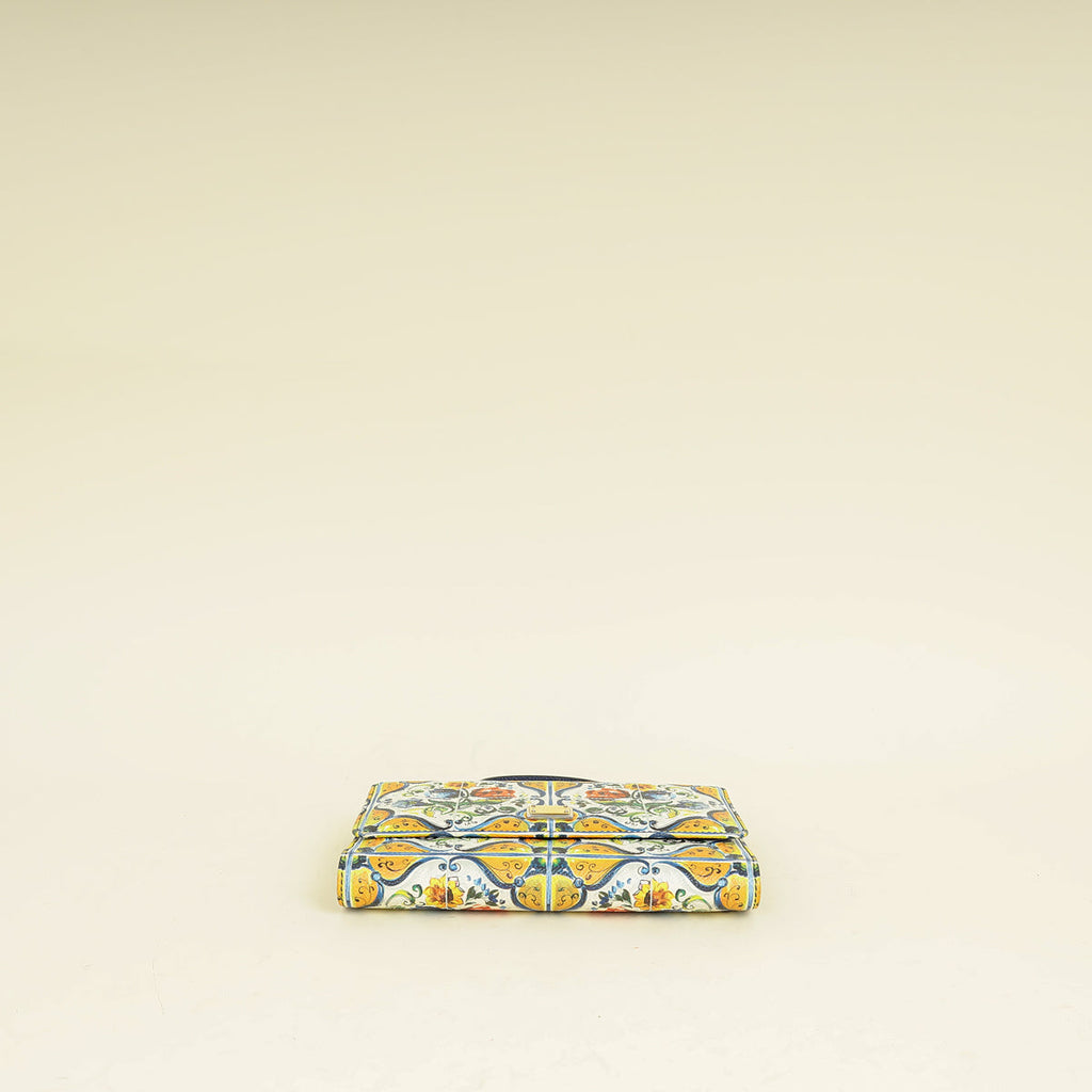 Dolce & Gabbana Multicolor Sicily Smart Gloss Phone Chain Wallet