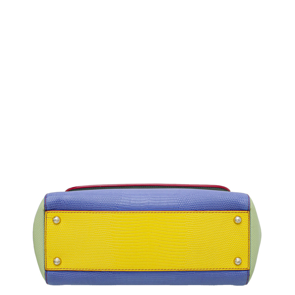 Dolce & Gabbana Multicolor Lizard Print Sicily Medium Bag