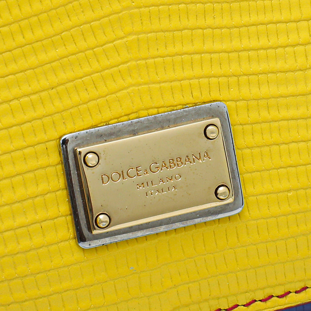 Dolce & Gabbana Multicolor Lizard Print Sicily Medium Bag