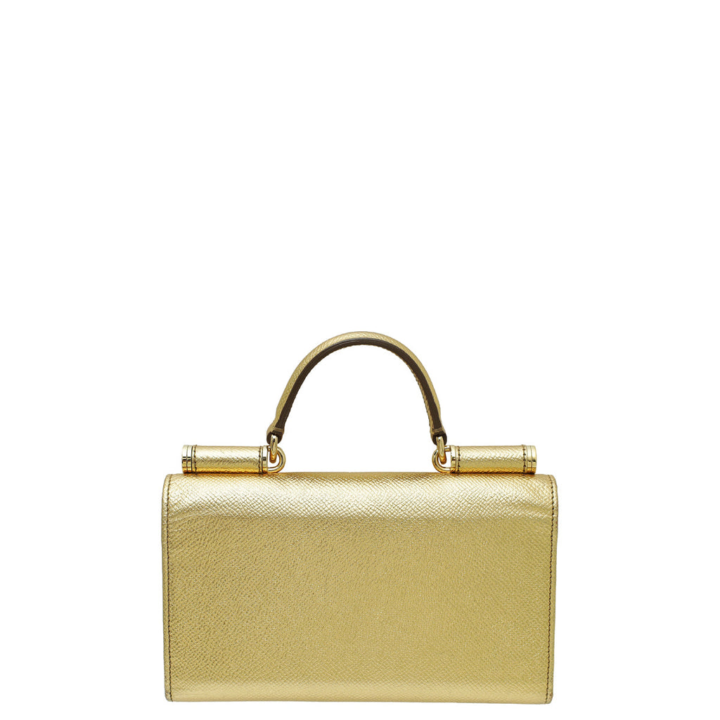 Dolce & Gabbana Metallic Gold Miss Sicily Von Phone Bag