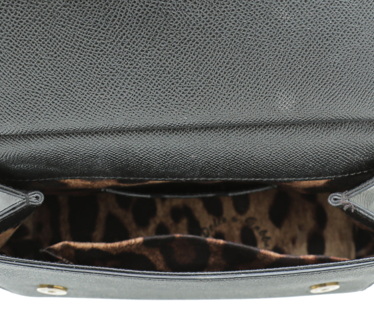 Dolce & Gabbana Black Studded Handle Small Sicily Bag