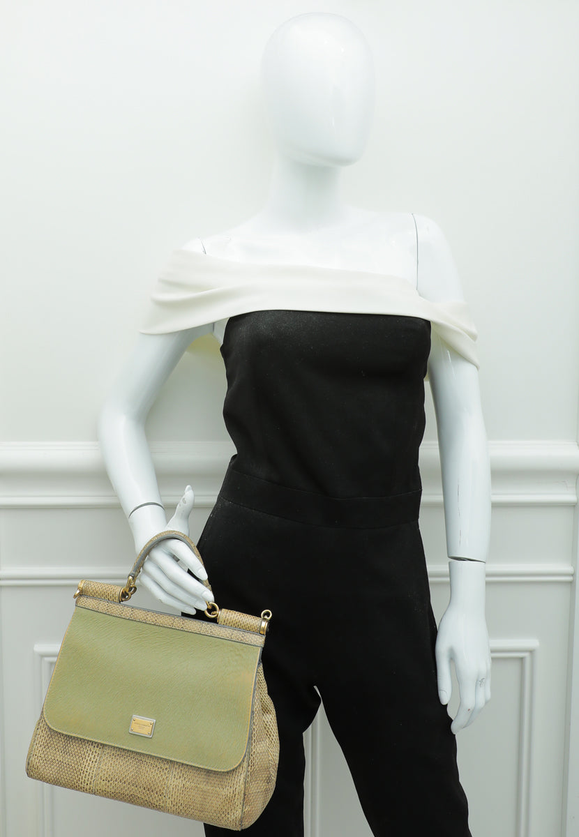 Dolce & Gabbana Bicolor Pony Hair Ayers Sicily Medium Bag