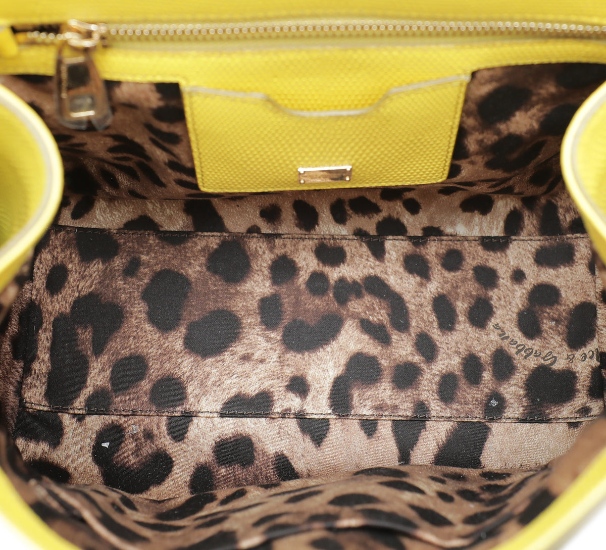 Dolce & Gabbana Yellow Lizard Print Miss Monica Top Handle Medium Bag