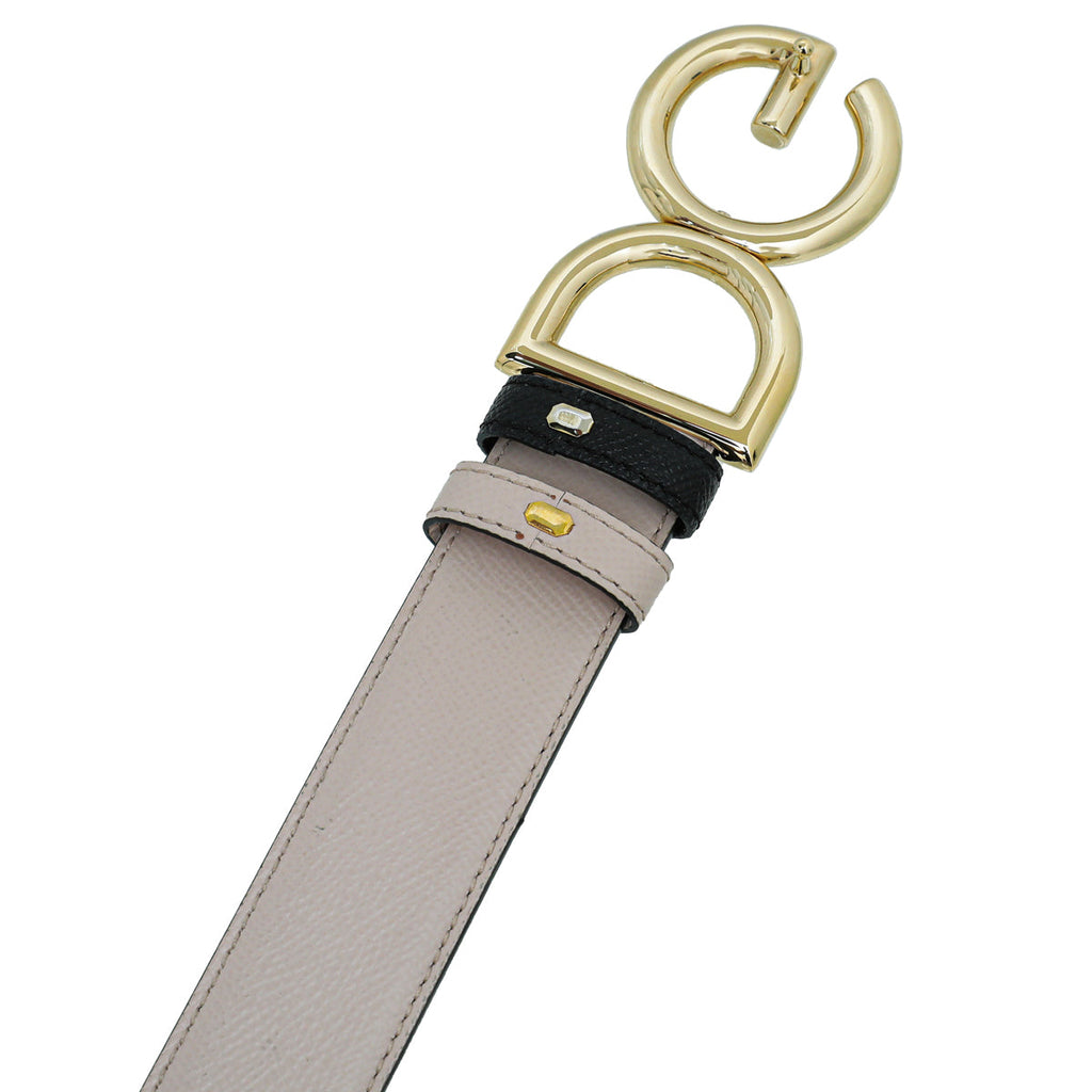 Dolce & Gabbana Bicolor DG Buckle Reversible Belt 30