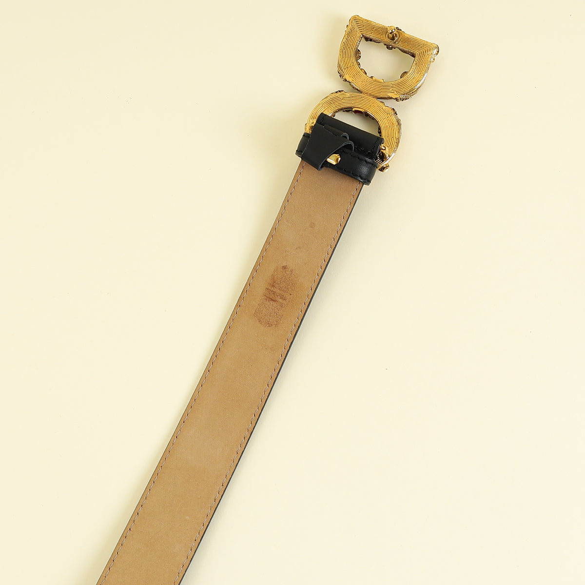 Dolce & Gabbana Black DG Amore Buckle Belt