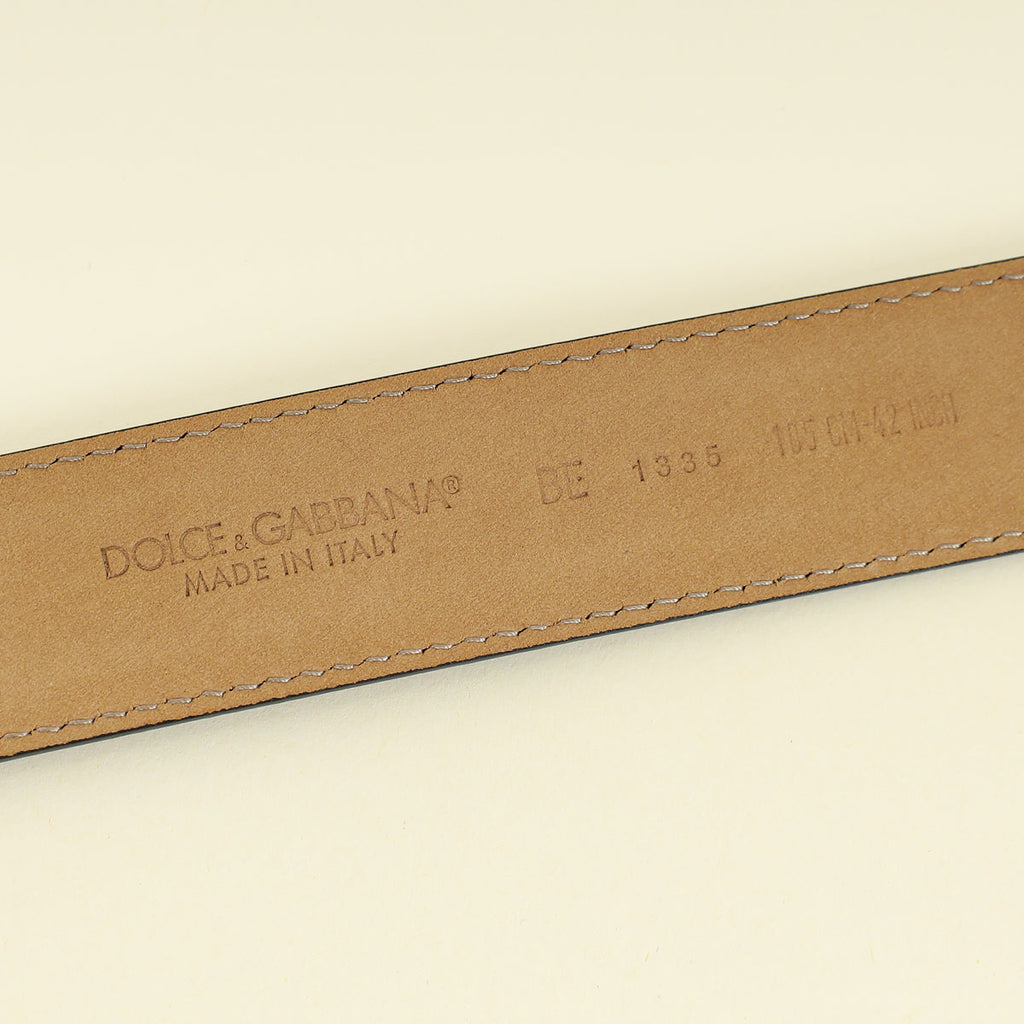 Dolce & Gabbana Black DG Amore Buckle Belt