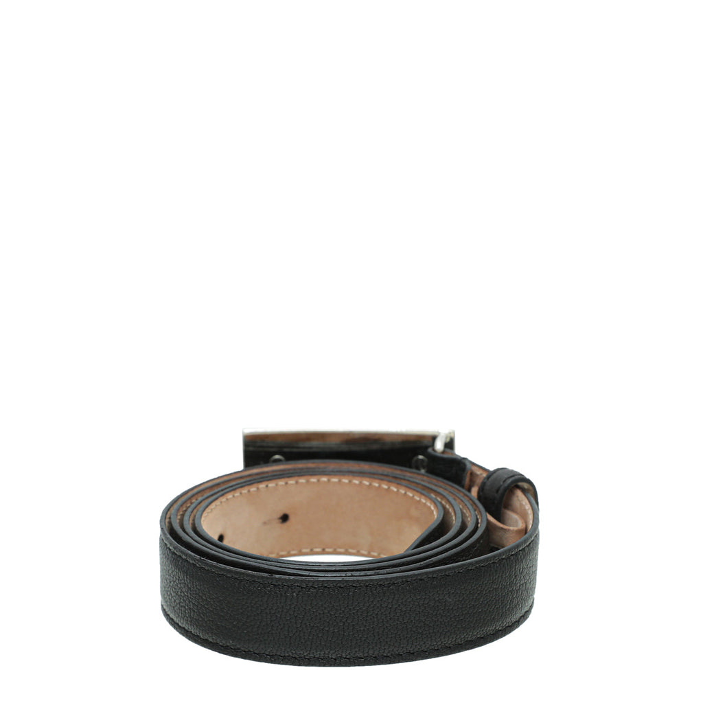 Dolce & Gabbana Black Logo Plaque 25mm Belt 38