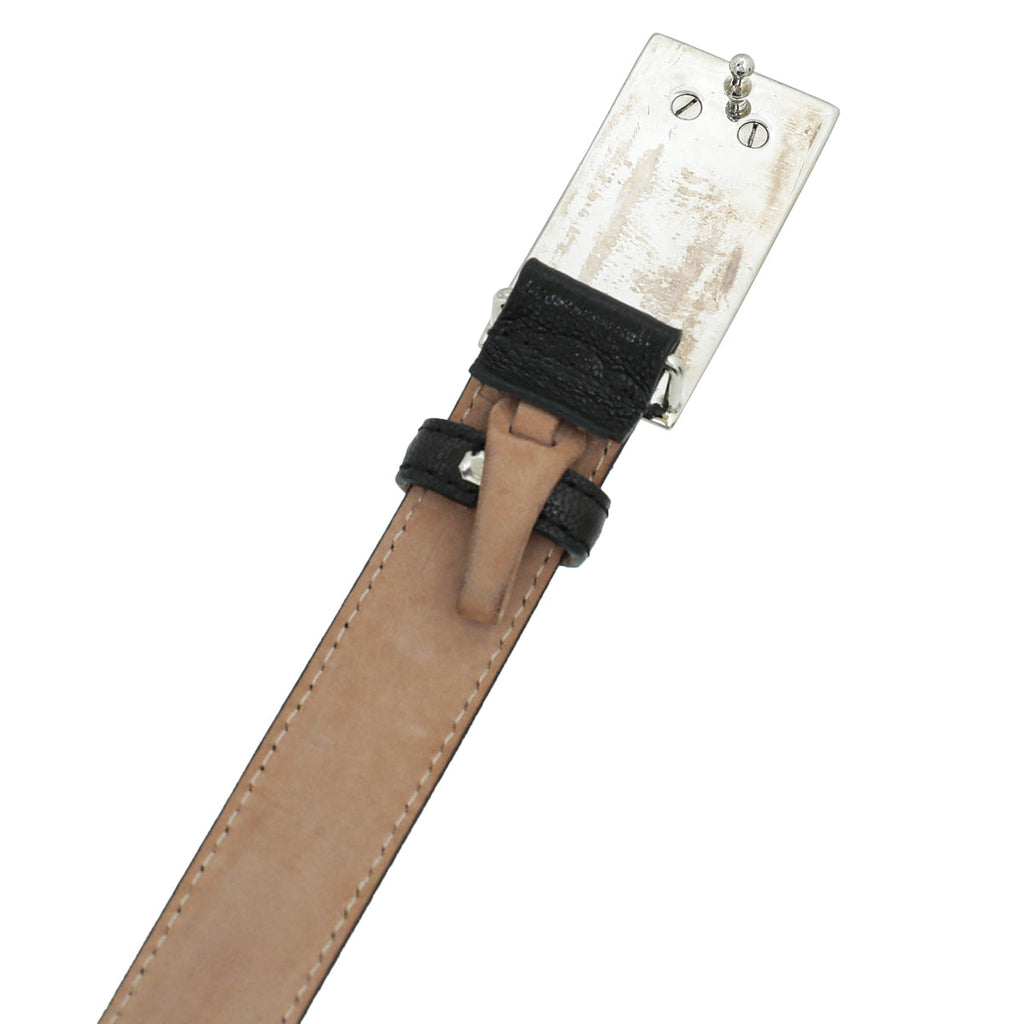Dolce & Gabbana Black Logo Plaque 25mm Belt 38