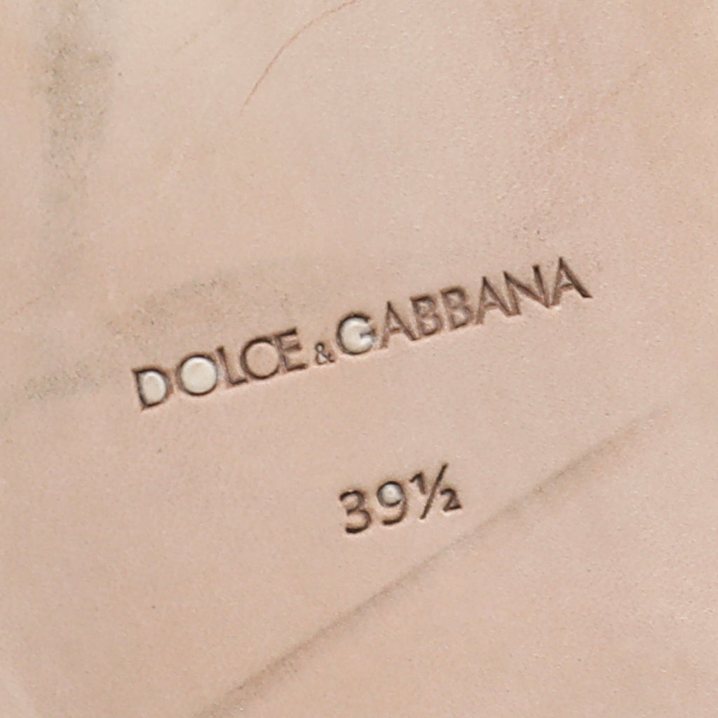 Dolce & Gabbana Black Lace Crystal Buckle Mules 39.5