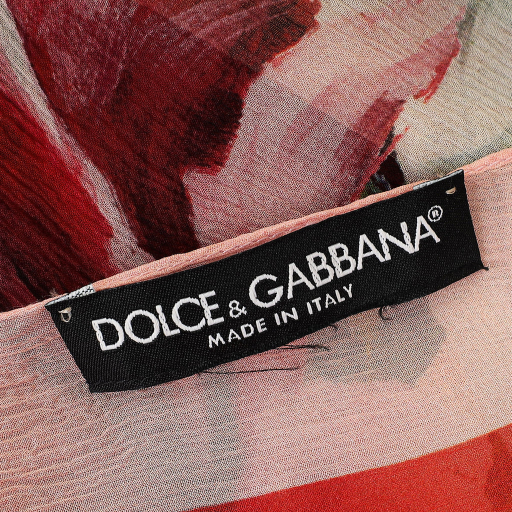 Dolce & Gabbana Multicolor Floral Print Chiffon Scarf