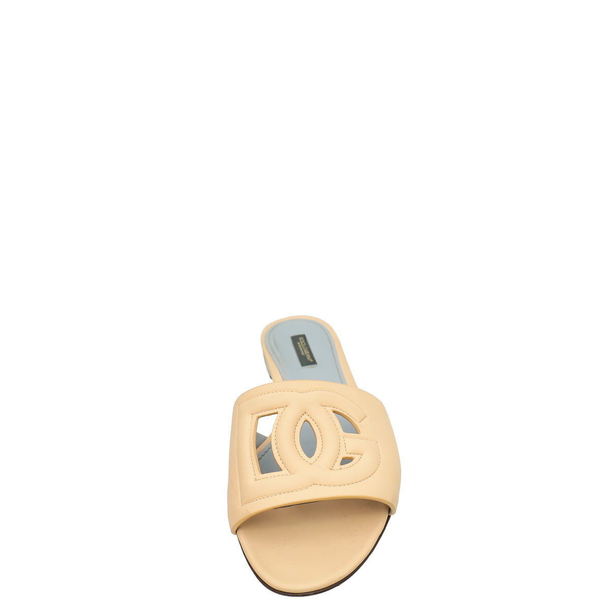 Dolce & Gabbana Nude Bianca Slides w/DG Millennials Cut Out Logo 39.5