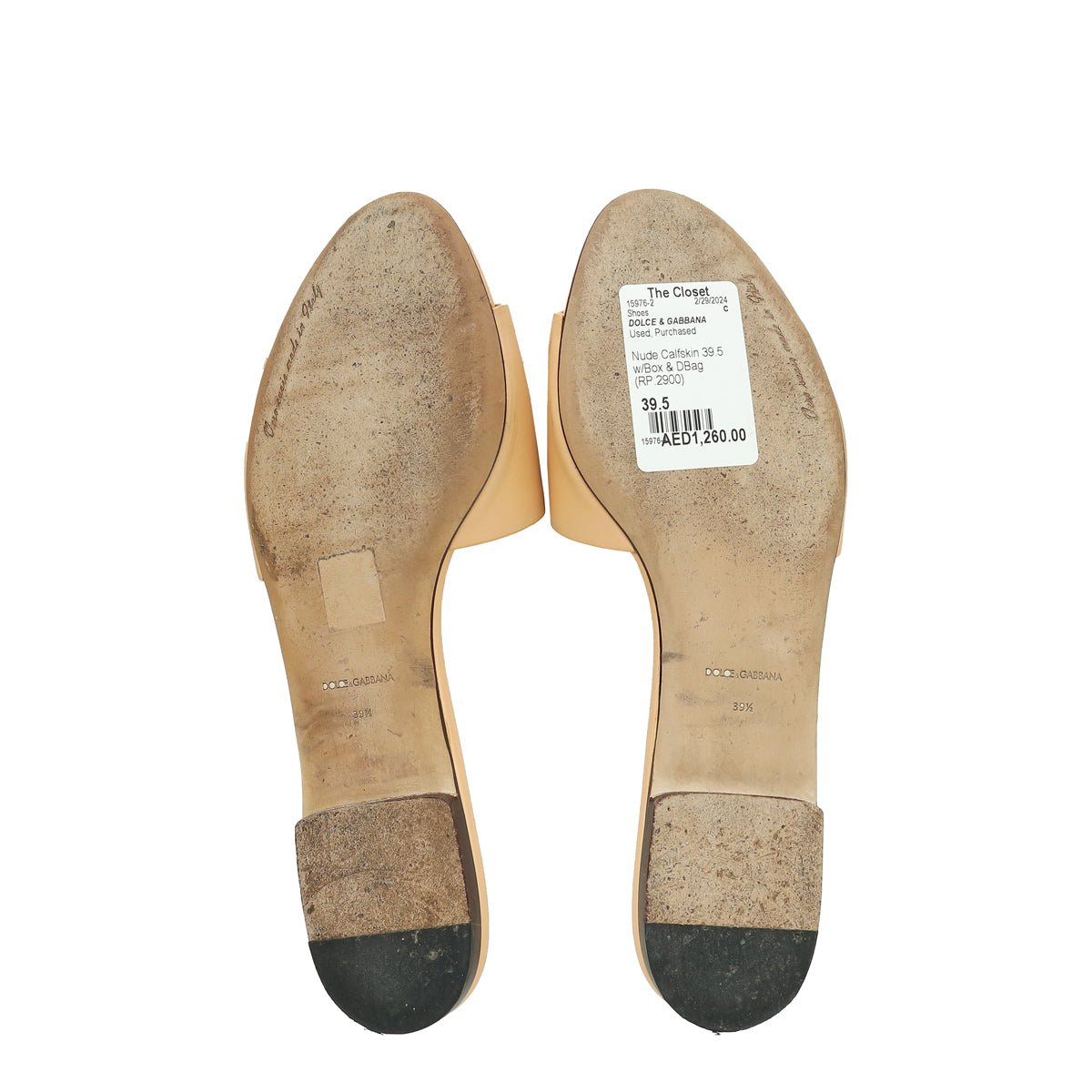 Dolce & Gabbana Nude Bianca Slides w/DG Millennials Cut Out Logo 39.5