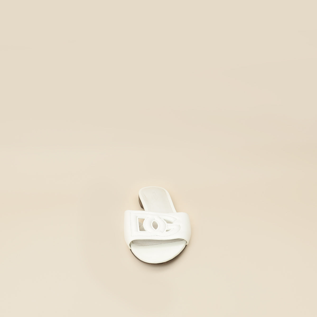 Dolce & Gabbana White DG Logo Cutout Slide Sandal 36