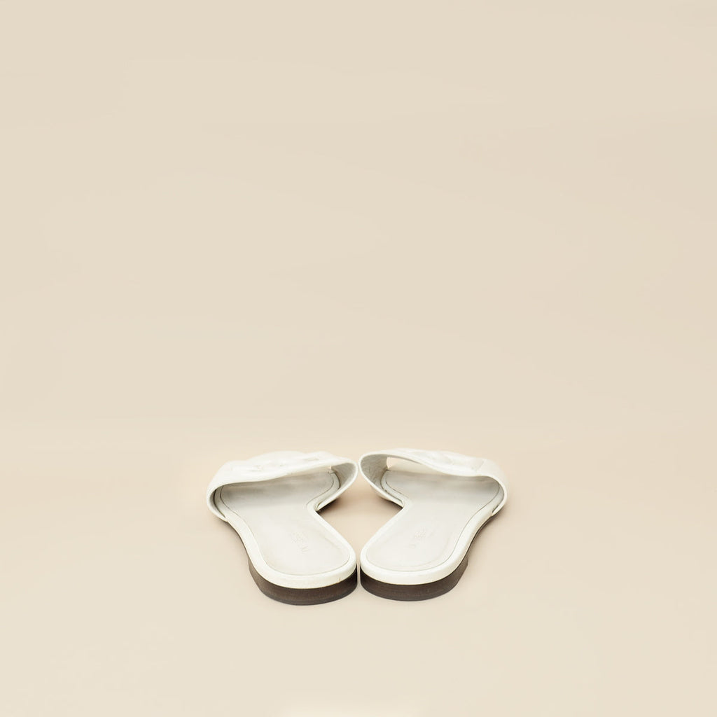 Dolce & Gabbana White DG Logo Cutout Slide Sandal 36