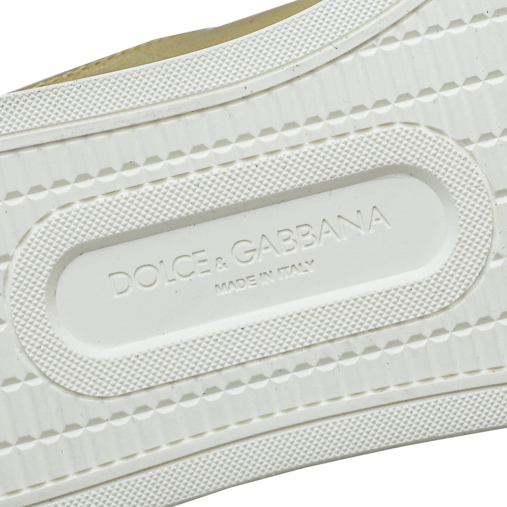 Dolce & Gabbana Metallic Gold Classic Logo Sneakers 7.5