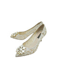 Dolce & Gabbana Light Grey Lace Bellucci Pump 37