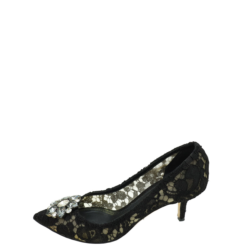 Dolce & Gabbana Black Lace Bellucci Pump 37