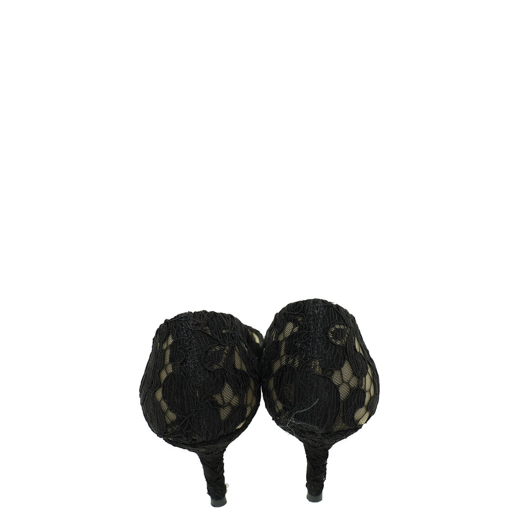 Dolce & Gabbana Black Lace Bellucci Pump 37