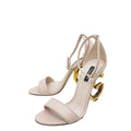 Dolce & Gabbana Light Pink DG Baroque Heel Nappa Sandal 37