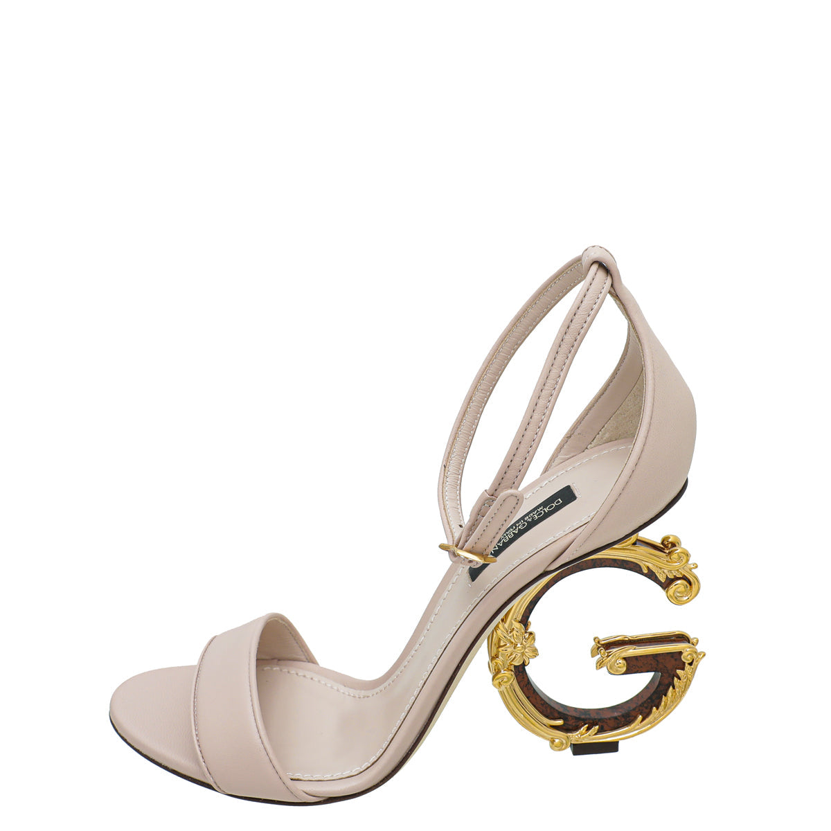 Dolce & Gabbana Light Pink DG Baroque Heel Nappa Sandal 37