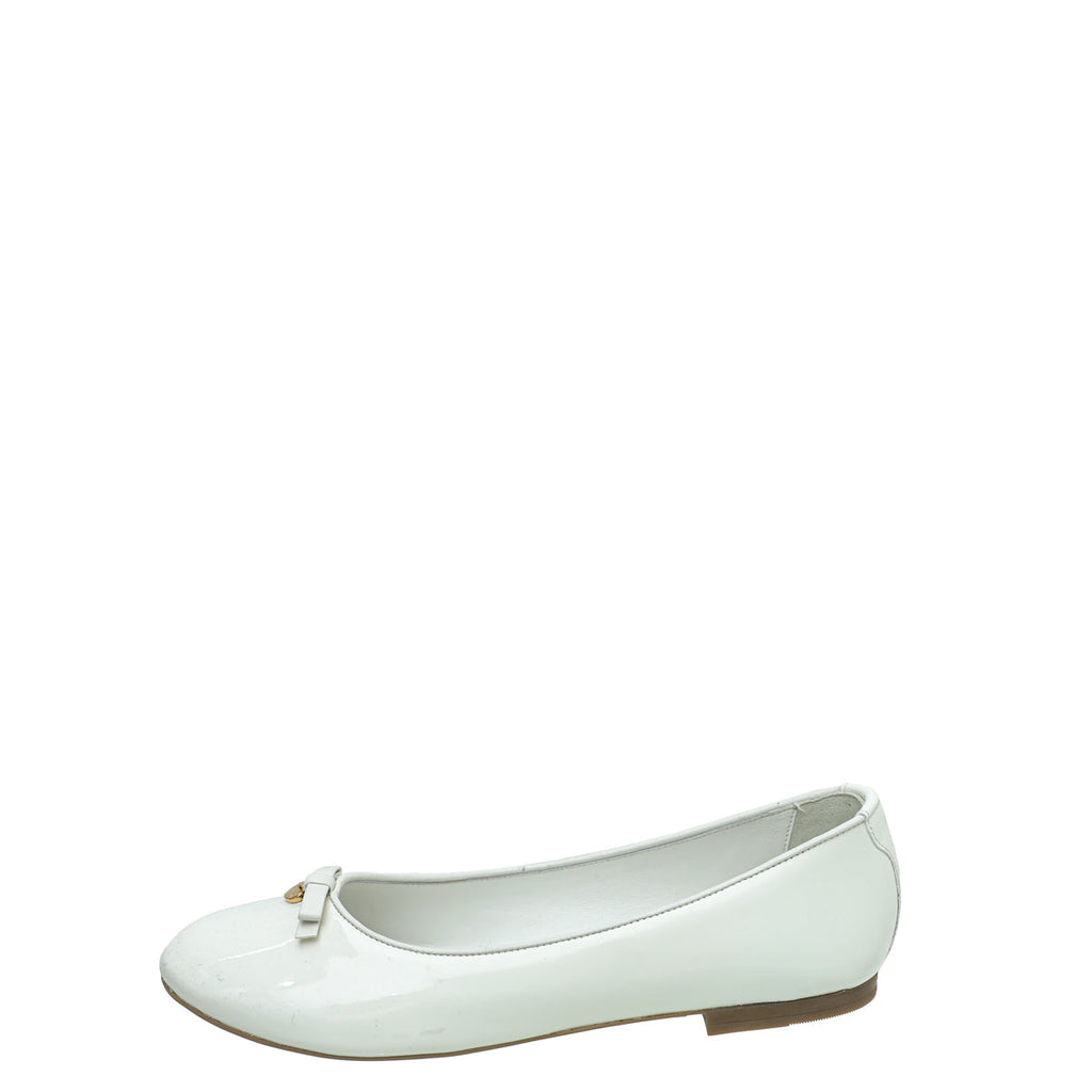 Dolce & Gabbana White Bow Heart Ballerina 38